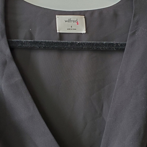 Aritzia Wilfred Black Tie Front Midi Dress - Picture 5 of 8